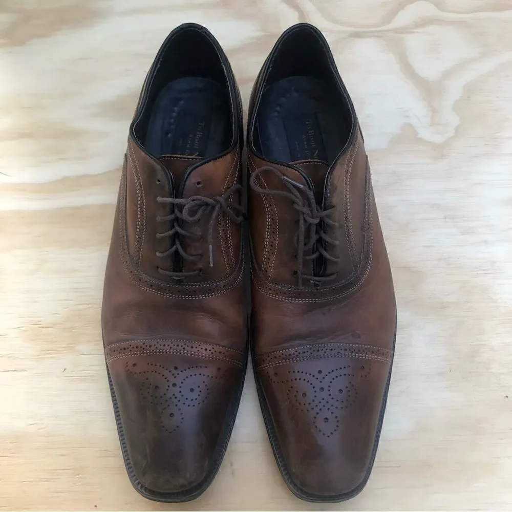 To Boot New York Brown Adam Derrick Lasercut Men’s Oxford Shoes Size 12